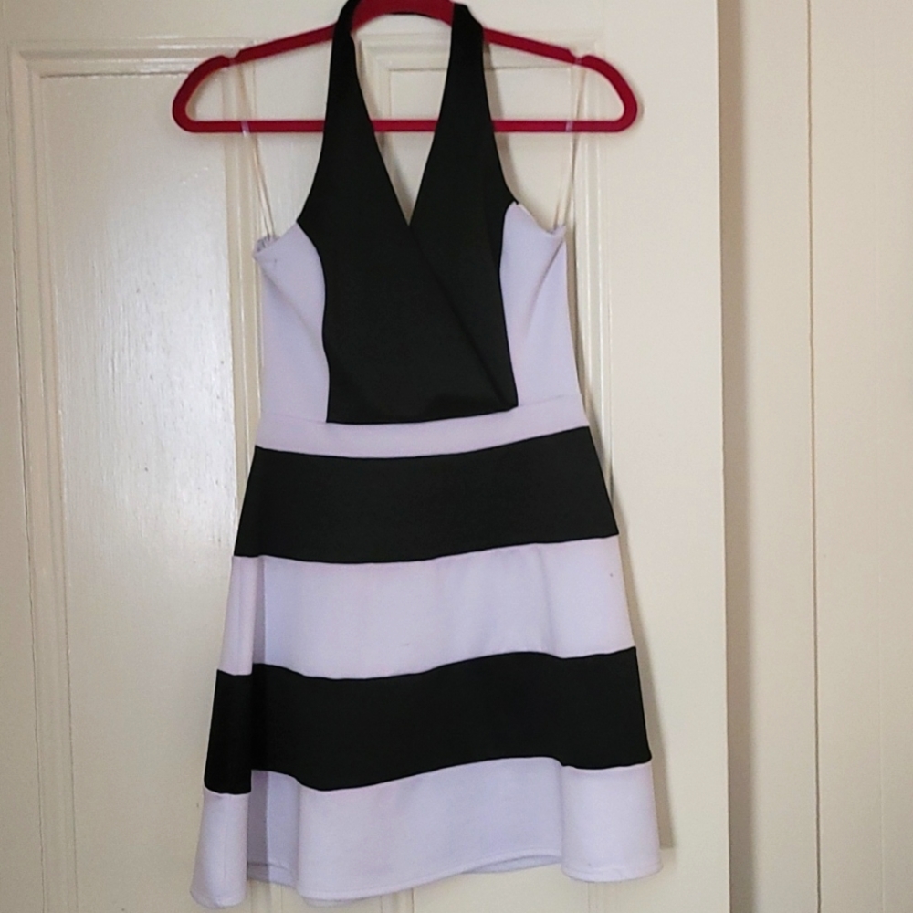 Charlotte Russe Black & white striped, short dress